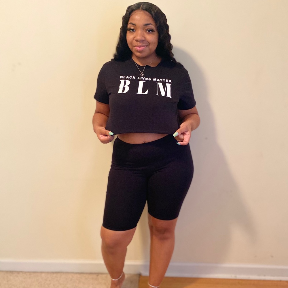 2 piece BLM (Black Lives Matter) biker short set